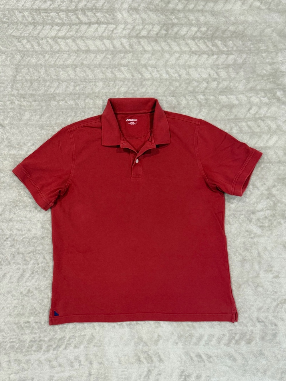 UNTUCKit Red 100% Pima Cotton Short Sleeve Classic Casual Polo Shirt Men Size L